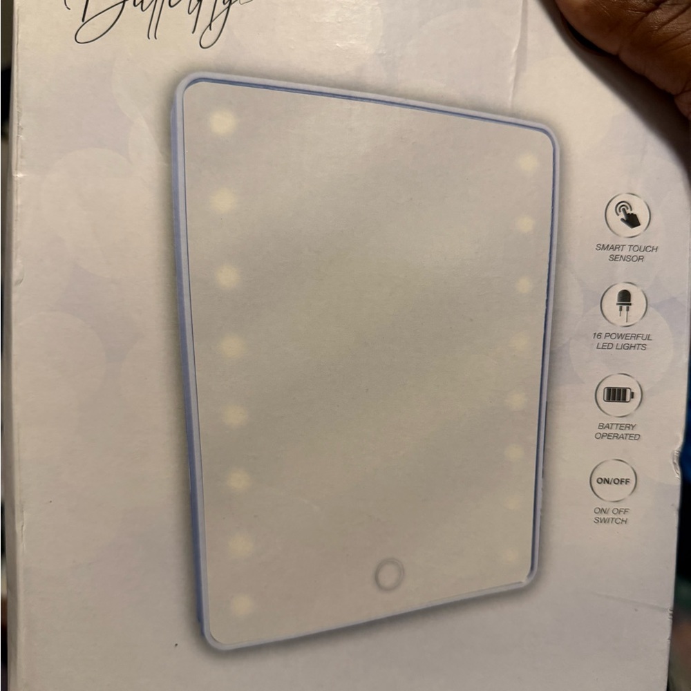 Butter LED Vanity Mirror with Touch Sensor - White